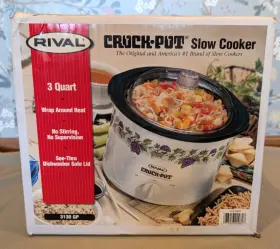 3130-gp Rival Vintage 3130gp Green Grapevine Ivy 3 Quart Slow Cooker Crock Pot New Open Box