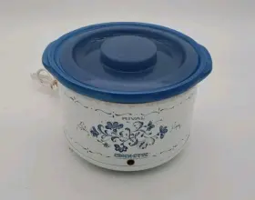 3200-402 Rival Vintage Crock-ette 1 Quart Slow Cooker Model 3200 Country Blue - Works #3