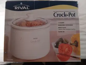 3215wn Rival Crock Pot 1.5 Quart Slow Cooker Removable Stoneware And Glass Lid