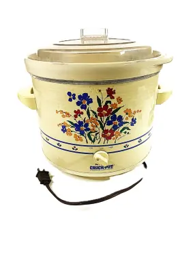 3656 Rival 3556 6 Quart Crock Pot Model Slow Cooker Removable Stoneware Floral Print