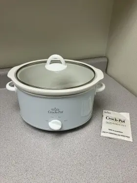 37401 Rival 4 Quart Crock-pot Slow Cooker Model# White With Lid And Ceramic Insert