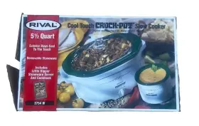 3754 Rival Crock Pot 5.5 Quart Oval Slow Cooker With Little Dipper Nos #2