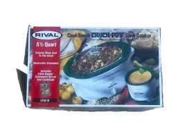 3754 Rival Crock Pot 5.5 Quart Oval Slow Cooker With Little Dipper Nos