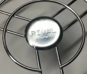 3803 Rival 7.5 Inch Stainless Wire Rack Meat Bottom Crock Pot Insert Baking Vintage #2