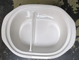 40709 Rival Crock Pot Ceramic Insert White 2 Divided Sections 5.5 Quart No Lid