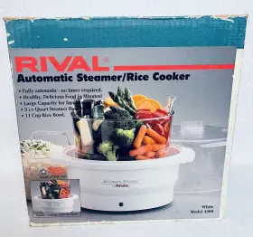 4460 Rival Automatic Vegetable Steamer And Rice Cooker In Box Vintage