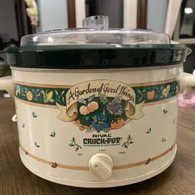 565-s Rival Vintage Crock Pot Slow Cooker Garden Of Good Things 5 Quart Model 3355 565-s Rival Vintage Crock Pot Slow Cooker Garden Of Good Things 5 Quart Model 3355