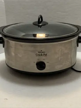 64451 Rival Vintage Crock Pot Black Silver Model 5 Quart 2005 Tested
