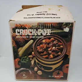 73056000065 Rival Vintage Crock Pot Stoneware Slow Cooker 3100 Almond 3.5 Quart Nos Tested 73056000065 Rival Vintage Crock Pot Stoneware Slow Cooker 3100 Almond 3.5 Quart Nos Tested