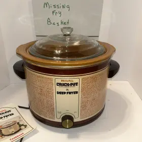9850 Rival Crock Pot Deep Fryer With Lid And Basket Model 9850. Vintage 1982
