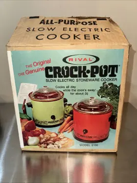 A1364 Rival A136h Vtg 1970s Crock Pot Slow Cooker 3.5 Quart 3100 Harvest Boxed New