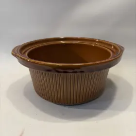 D25676 Rival Crockpot Ceramic Crock Insert Only Pot 5 Quart Slow Cooker Brown