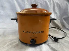 No.s5 Rival Vintage Slow Cooker Crock Pot 3.5 Quart Burnt Orange Stoneware Lid Model No.s5/3074