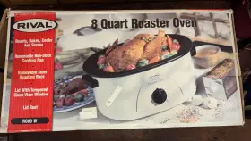 R080-w Rival New 8 Quart Roaster Oven White With Rack And Lid Great For Turkey Holiday Soup #2
