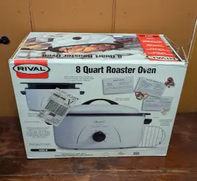 R080-w Rival New 8 Quart Roaster Oven White With Rack And Lid Great For Turkey Holiday Soup