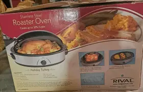 Ro1800br-s Rival Select 18-quart Roaster Oven Stainless With Buffet Server Warms 3 Foods #3
