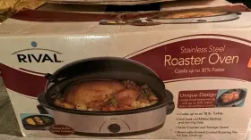Ro1800br-s Rival Select 18-quart Roaster Oven Stainless With Buffet Server Warms 3 Foods