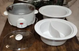 Scc658 Rival Smartpot 5 Quart Crock Pot White Stoneware Slow Cooker And Extra Divided #2