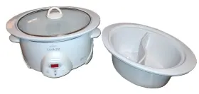 Scc658 Rival Smartpot 5 Quart Crock Pot White Stoneware Slow Cooker And Extra Divided