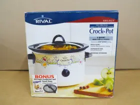Scr509wm Rival Vintage 2004 Select Crock Pot Cooker 5 Quart Royal Blue Glass Lid Nos