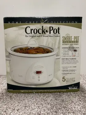Scrc500w Rival Home Chef Collection 5 Quart Crock Pot Smart Countdown Used