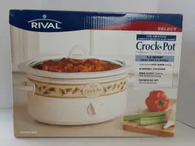 Scv550-wm Rival Vintage Select Crock Pot 5 1/2 Quart Slow Cooker Stoneware 1224