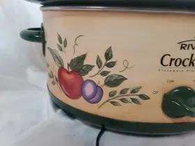 Scv602 Rival Crock Pot Slow Cooker 6 Quart Stoneware Fruit Pattern Oval Tested #2