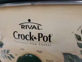 Scv602 Rival Crock Pot Slow Cooker 6 Quart Stoneware Fruit Pattern Oval Tested #3