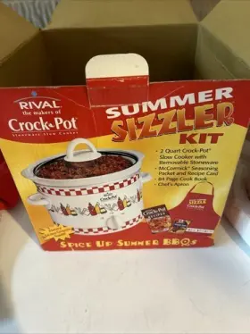 Src209tg Rival Vintage Crockpot With Lid Crock Pot 2 Quart - Summer Sizzler Kit...apron