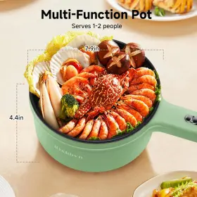 Pot2024-2 Rixhbvn Rapid Noodles Cooker 700w Hot Pot Electric Non-stick Frying Pan Mini For #2