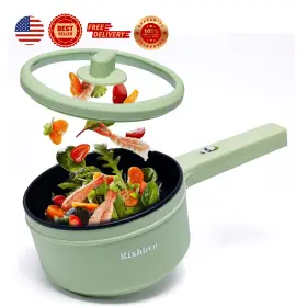 Pot2024-2 Rixhbvn Rapid Noodles Cooker 700w Hot Pot Electric Non-stick Frying Pan Mini For