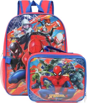 A15504-ruz Ruz Spiderman Boys 16 Inch Backpack With Removable Heroes And Villains