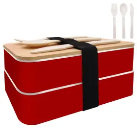 Satax 744173087221 Bento Boxes Adults - 1200 Ml Simple Modern Lunch Box For Men L Red