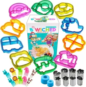A253 Savoychef Sandwich Cutters For Kids - Great Toddler Lunch Box And Multicolor