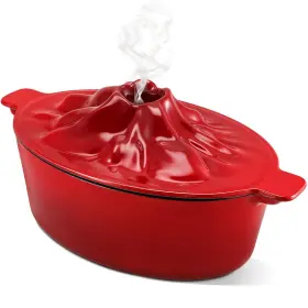 Sckee 712490889163 Upgraded Wood Stove Steamer With Handle Humidifier 3 Quart Red