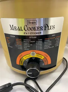 400.64250 Sears Vintage Meal Cooker Plus 3 N 1 Slow Crock Pot Mustard Yellow #3