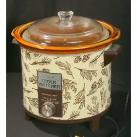 400.6464 Sears Vintage Herb Print Crock Pot 4 Quart Roebuck And Co. Watcher
