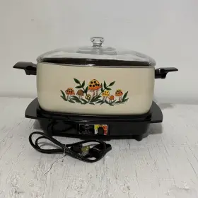 5275 Sears Merry Mushroom Slow Cooker 1976 Vintage Kitchen With West Bend Base Tested