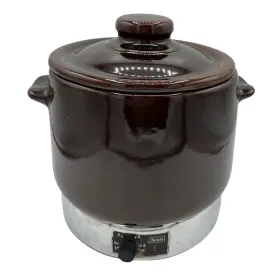 571-645800 Sears Vintage 2 Quart Brown Ceramic Slow Cooker Electric 1975 Pot Retro Kitchen