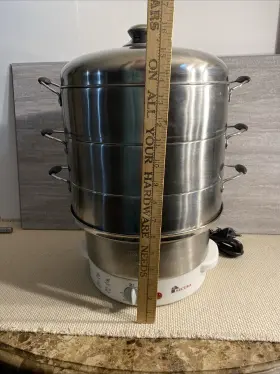 S-326 Secura 3 Tier 6 Quart Stainless Steel Food Steamer 360 Steam Tech #3
