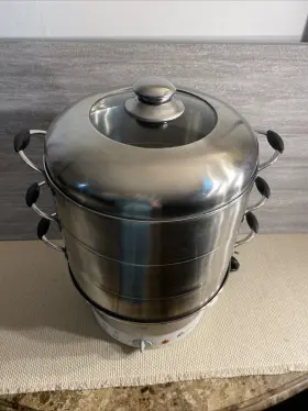 S-326 Secura 3 Tier 6 Quart Stainless Steel Food Steamer 360 Steam Tech
