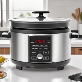 02000-10354 See Packaging. Slow Cooker With Timer Aluminum Alloy Non Stick Liner 5.5 Quart