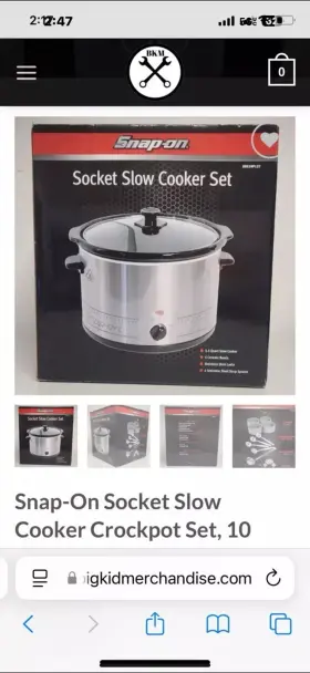 Ssx19p127 Snap-on New Socket Slow Cooker Crockpot Set 10 Piece Kit Free Ship