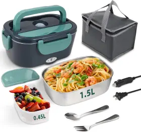 Sohida 741365702184 Electric Lunch Box Food Heater 80w Portable Warmer For Car Truck Work Green
