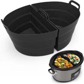 Sophico 744759975003 Chefaid Slow Cooker Divider Liners With Handle 100% Silicone Reusable