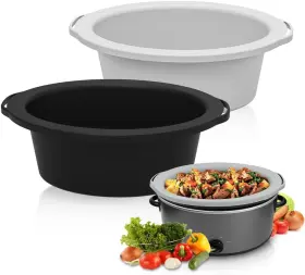 Sophico 749355978991 Chefaid Slow Cooker Liners 100% Silicone Reusable Crock Pot Black-grey