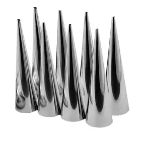 Spadorive 661083269052 Large Size Cream Horn Molds - Pack Of 20 Stainless Steel Ice Silver