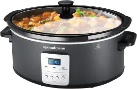 Ds-1337 Spoonlemon 7 Quart Slow Cooker Stainless Electric Crock With Digital 20h Time 3-level