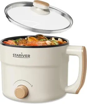 Sm-8615 Stariver 705353409783 1.5l Electric Hot Pot Dual Power Mini Non-stick Cooker Overheat Safe