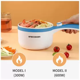 Stecoker 788370366840 1.5l Electric Hot Pot With Steamer Rapid Noodles Cooker Boil Egg Ramen Oatmea #3